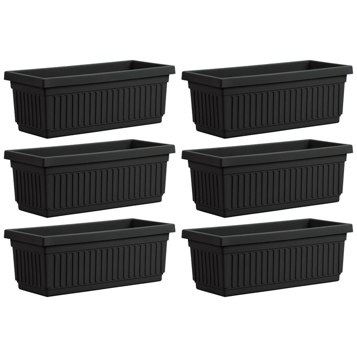 HC Companies 30 Inch Fluted Plastic Venetian Garden Flower Window Box (6 Pack) - VMInnovations