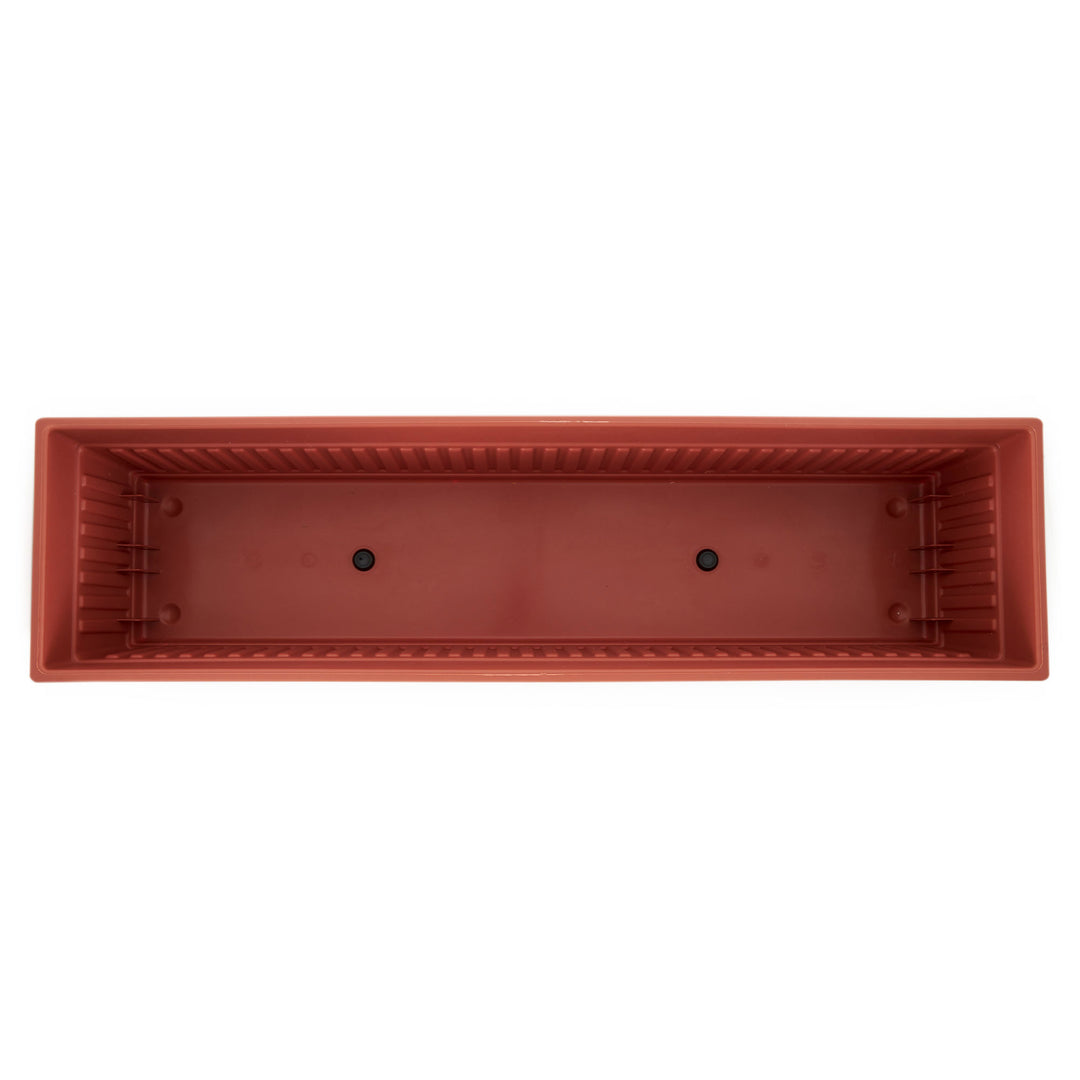 HC Companies 30 Inch Fluted Venetian Garden Flower Window Box, Clay (6 Pack) - VMInnovations