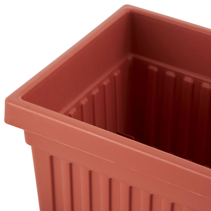 HC Companies 30 Inch Fluted Venetian Garden Flower Window Box, Clay (6 Pack) - VMInnovations