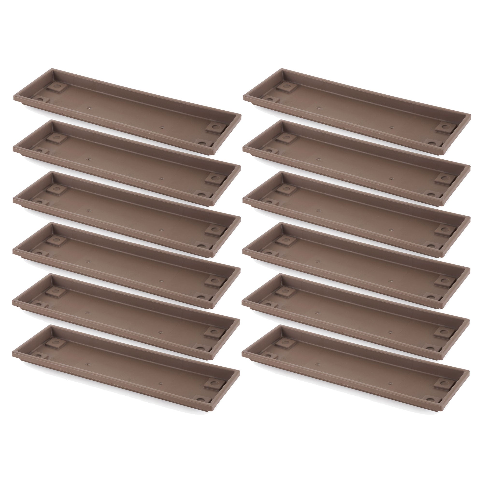 HC Companies Farmhouse Venetian 24 Inch Rectangular Flower Box Saucer (12 Pack)