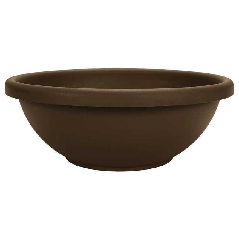 The HC Companies 18 Inch Bowl Planter with with Drainage, Chocolate (2 Pack)