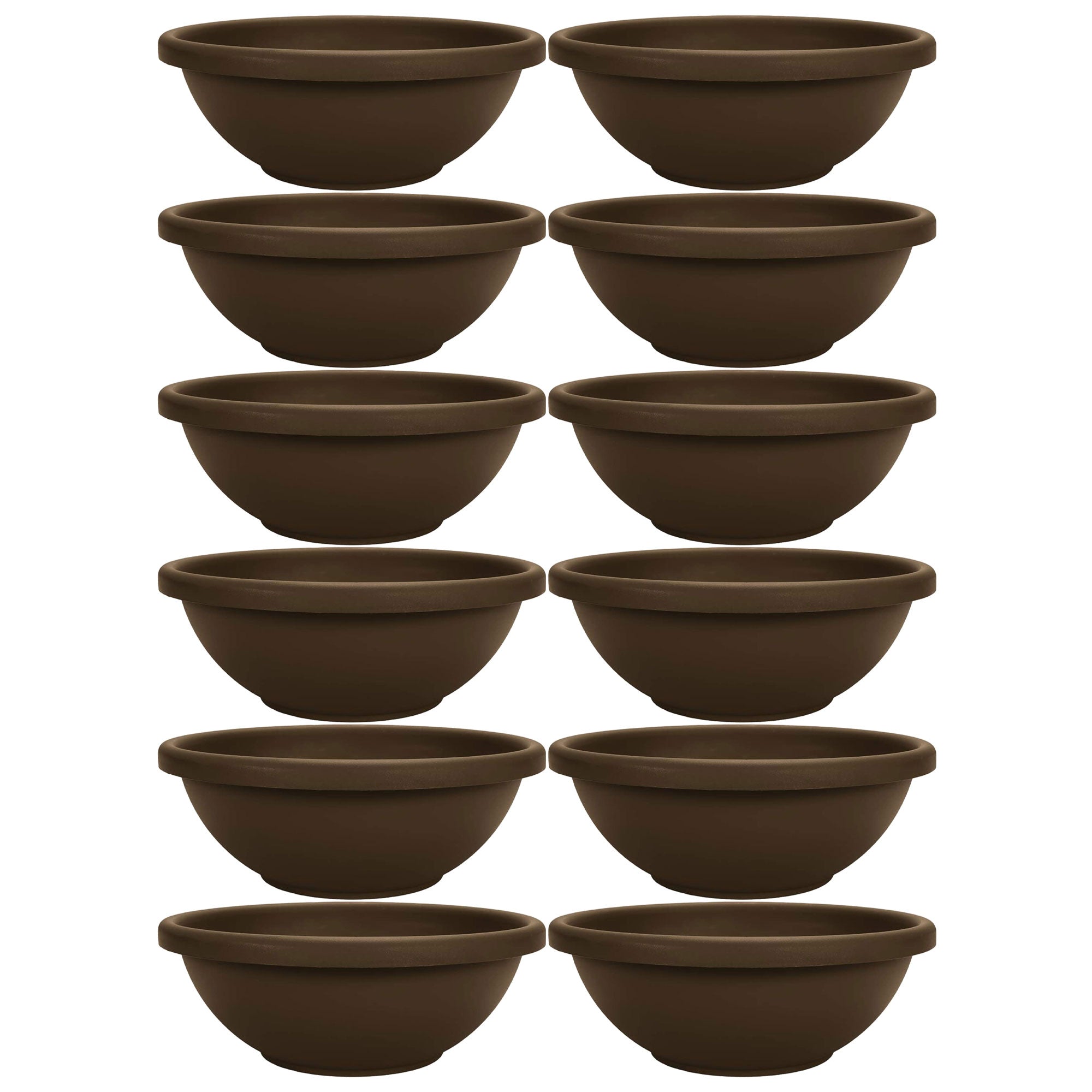 The HC Companies 18 Inch Bowl Planter with with Drainage, Chocolate (12 Pack)