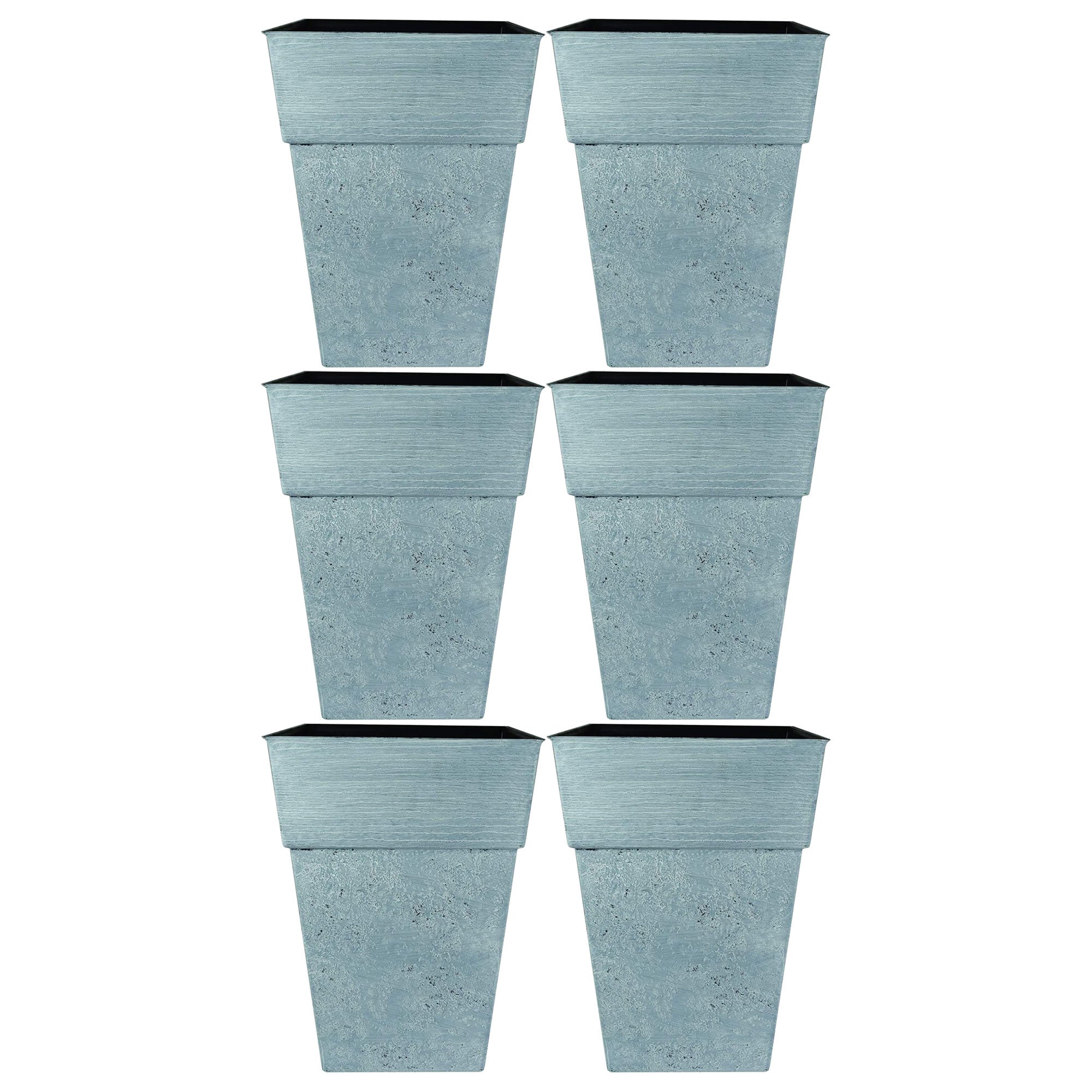 The HC Companies Avino 13 In Square Flower Planter Pot, Oxidized Black (6 Pack)