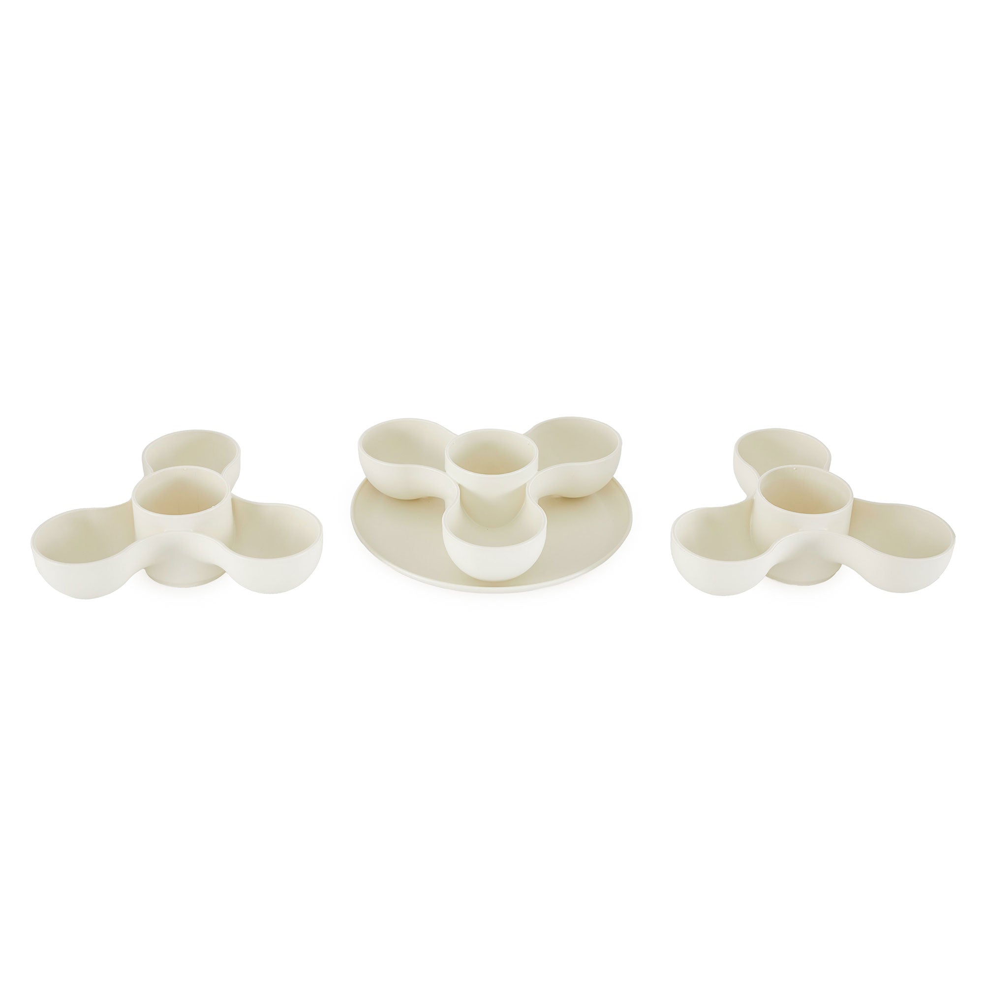 The HC Companies 8 Inch Pixie Indoor Stacking Plant Pot, Vanilla Bisque (2 Pack) - VMInnovations