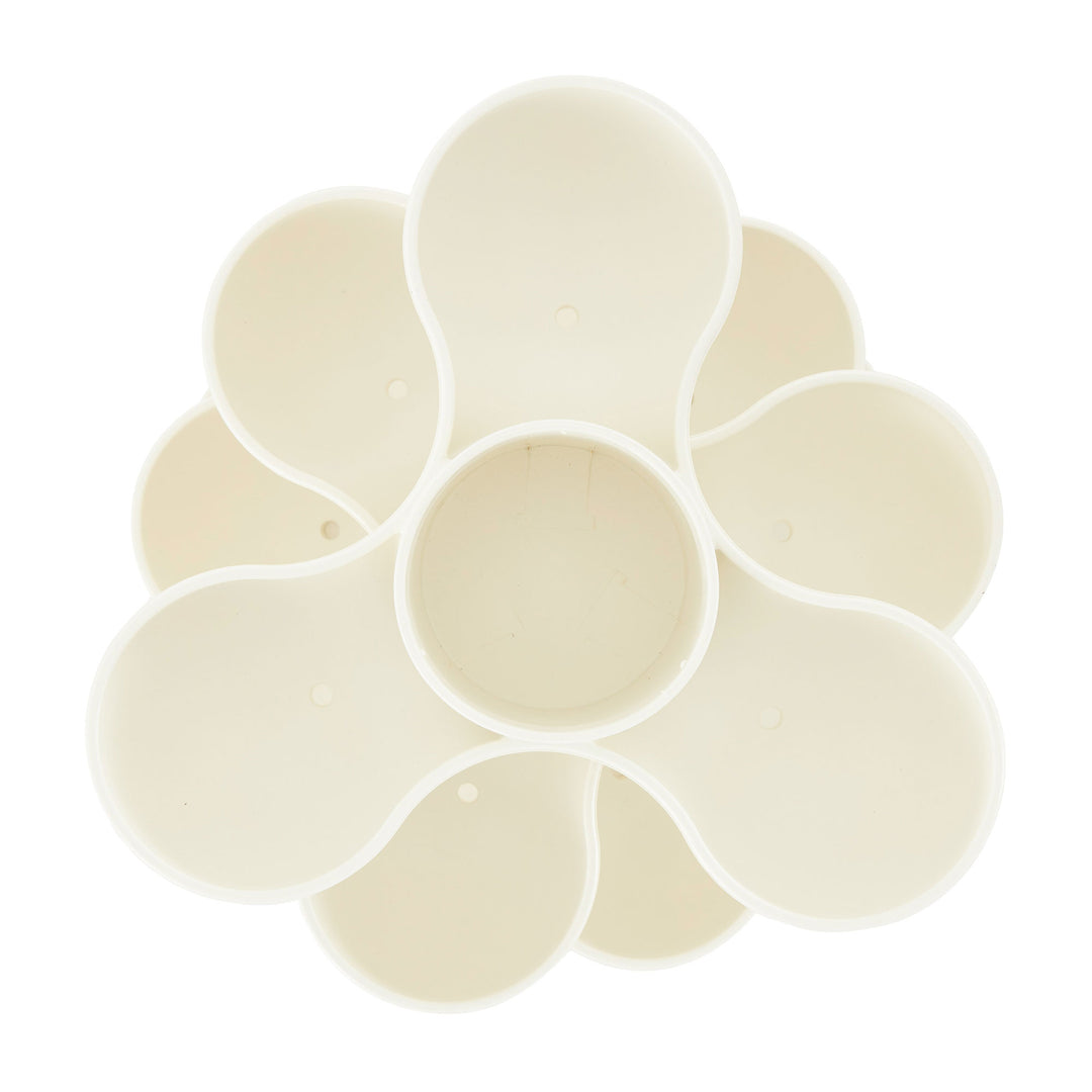 The HC Companies 8 Inch Pixie Indoor Stacking Plant Pot, Vanilla Bisque (2 Pack) - VMInnovations