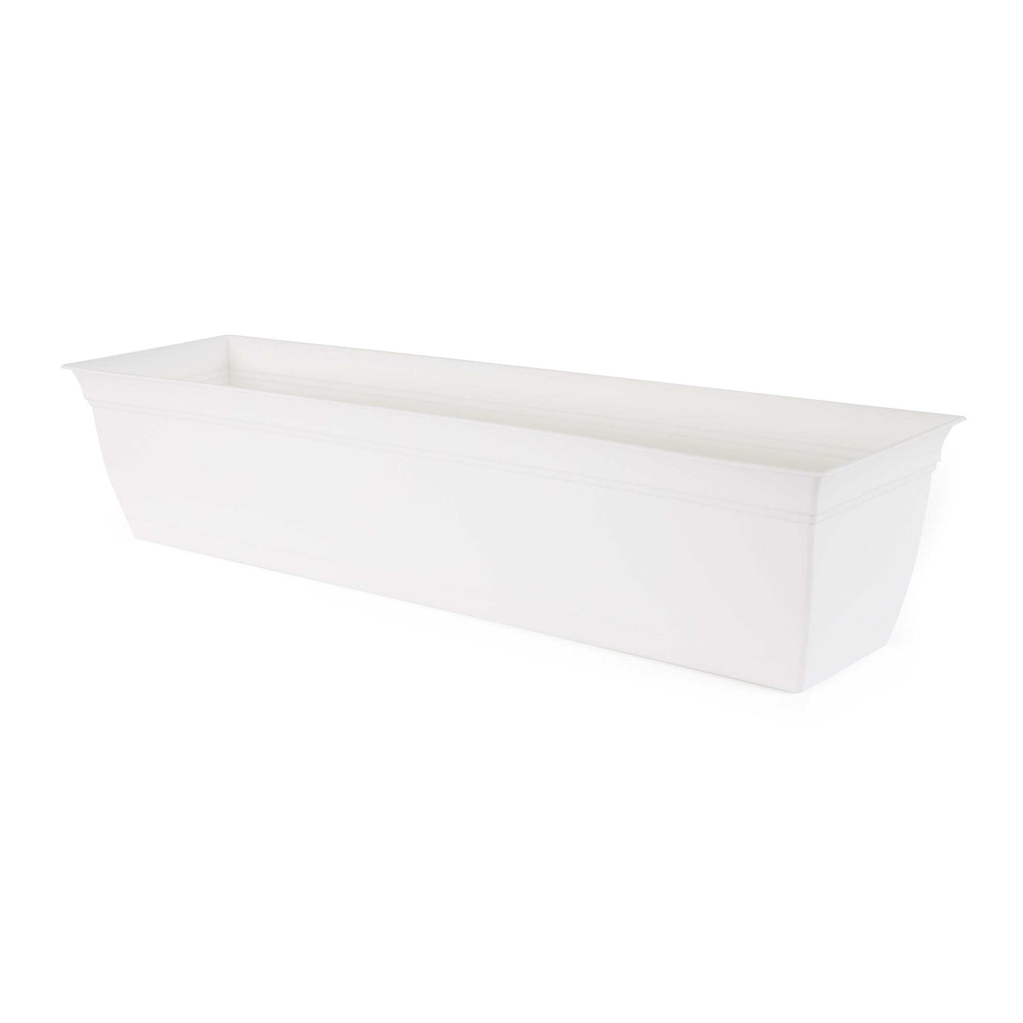 The HC Companies 30 Inch Window Flower Box with Removable Saucer, White (2 Pack) - VMInnovations