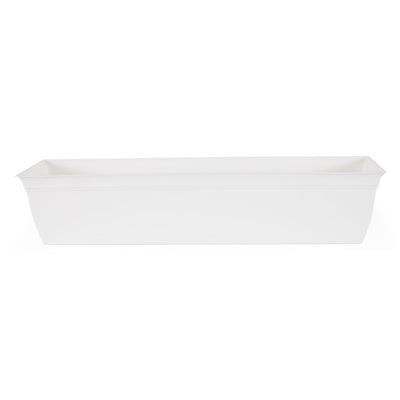 The HC Companies 30 Inch Window Flower Box with Removable Saucer, White (4 Pack)