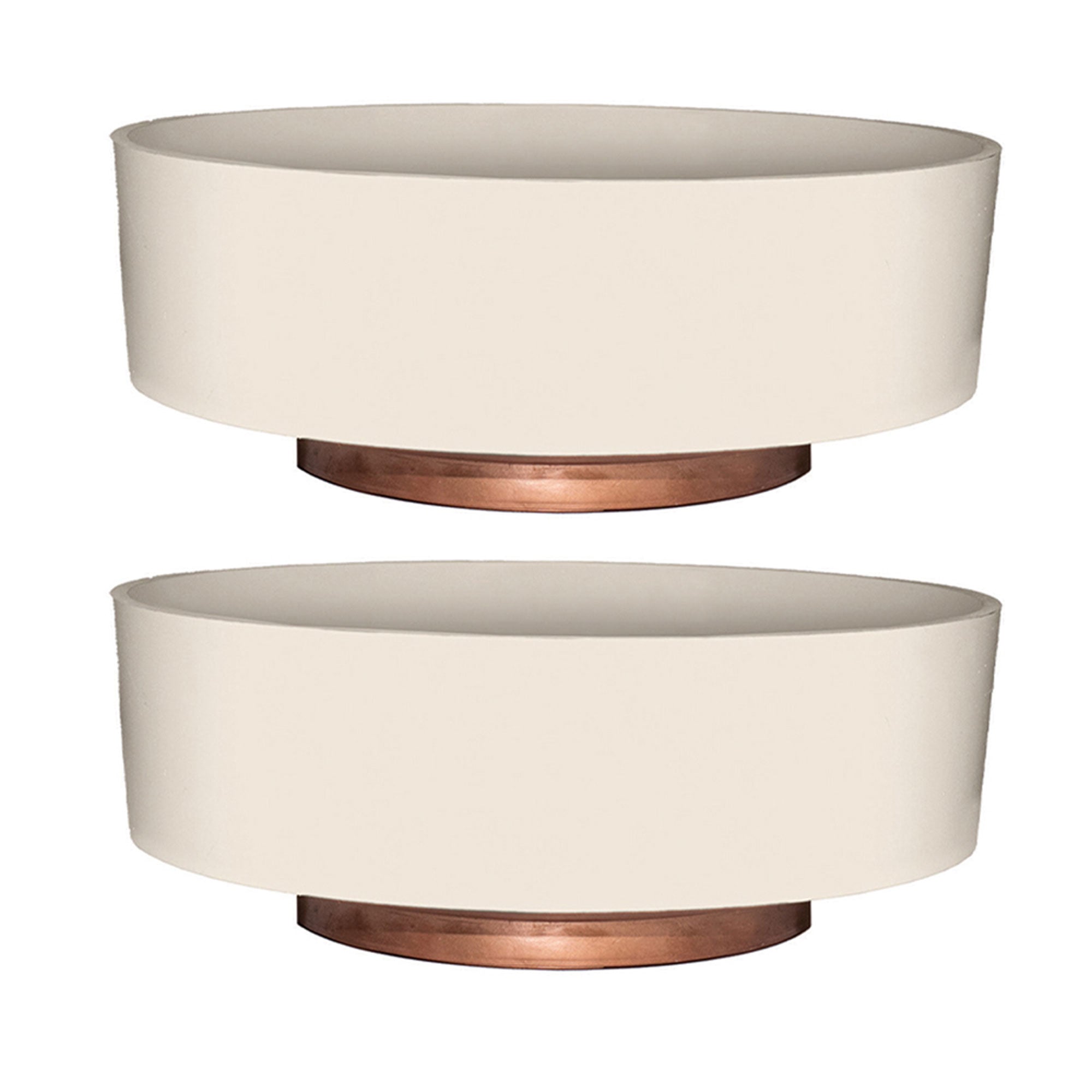 The HC Companies 8 Inch Capri Bowl Indoor Planter Pot, Vanilla Bisque (2 Pack)