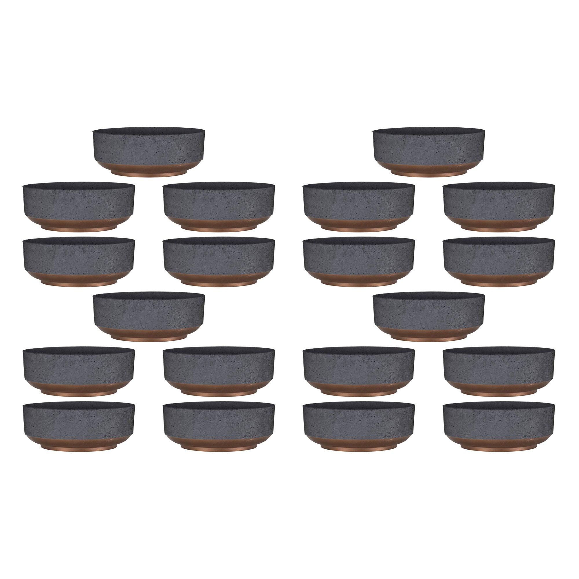 The HC Companies Capri Bowl Succulent Planter, Faux Concrete Copper (20 Pack) - VMInnovations