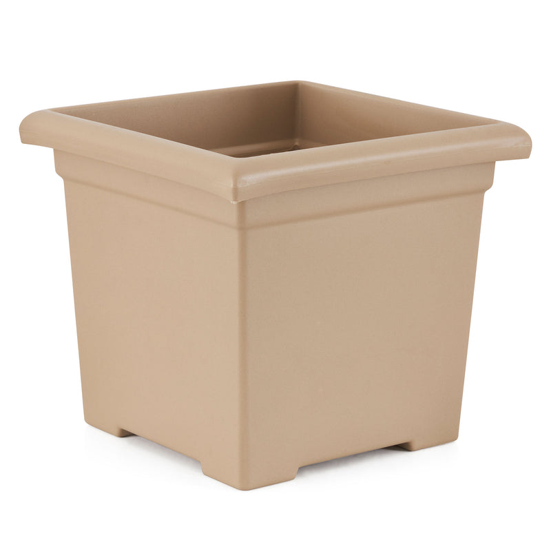 HC Companies 13.25" x 15.5" Outdoor Square Accent Planter, Sandstone (3 Pack)
