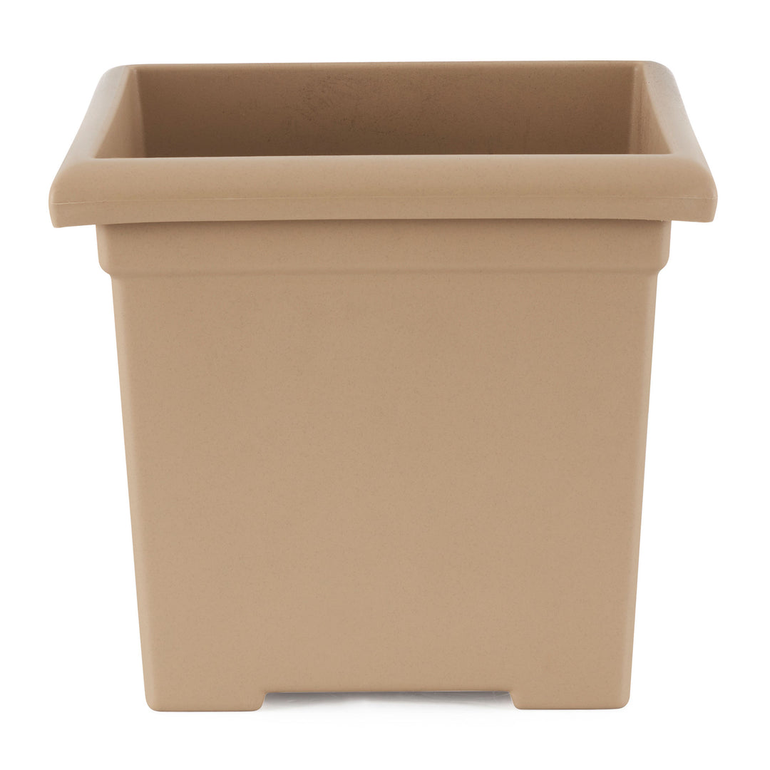 HC Companies 13.25" x 15.5" Outdoor Square Accent Planter, Sandstone (3 Pack) - VMInnovations