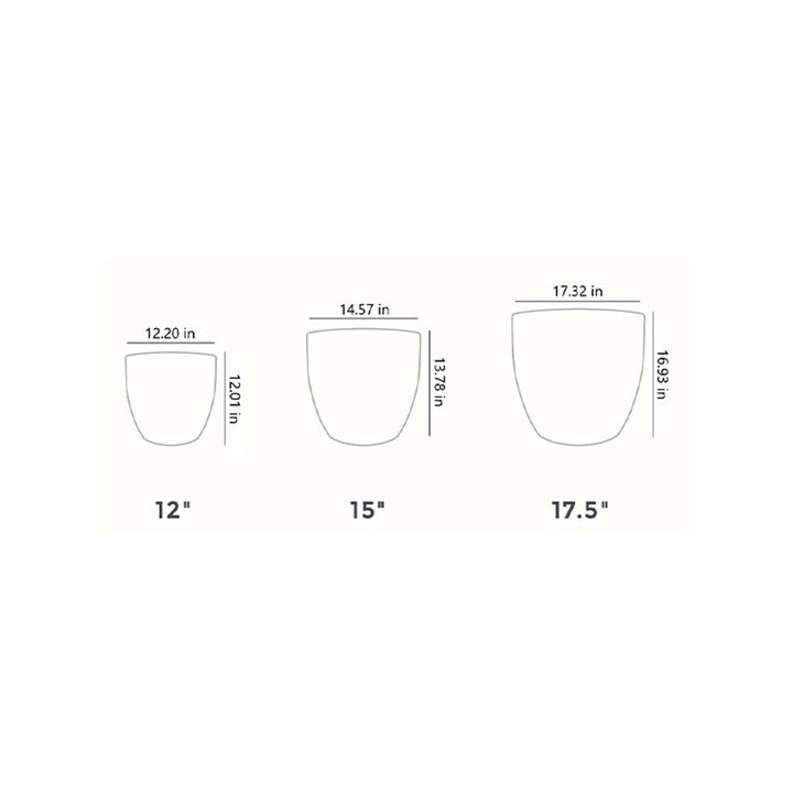 HC Companies Aspen 12 Inches Indoor Outdoor Round Planter, Charcoal (2 Pack) - VMInnovations