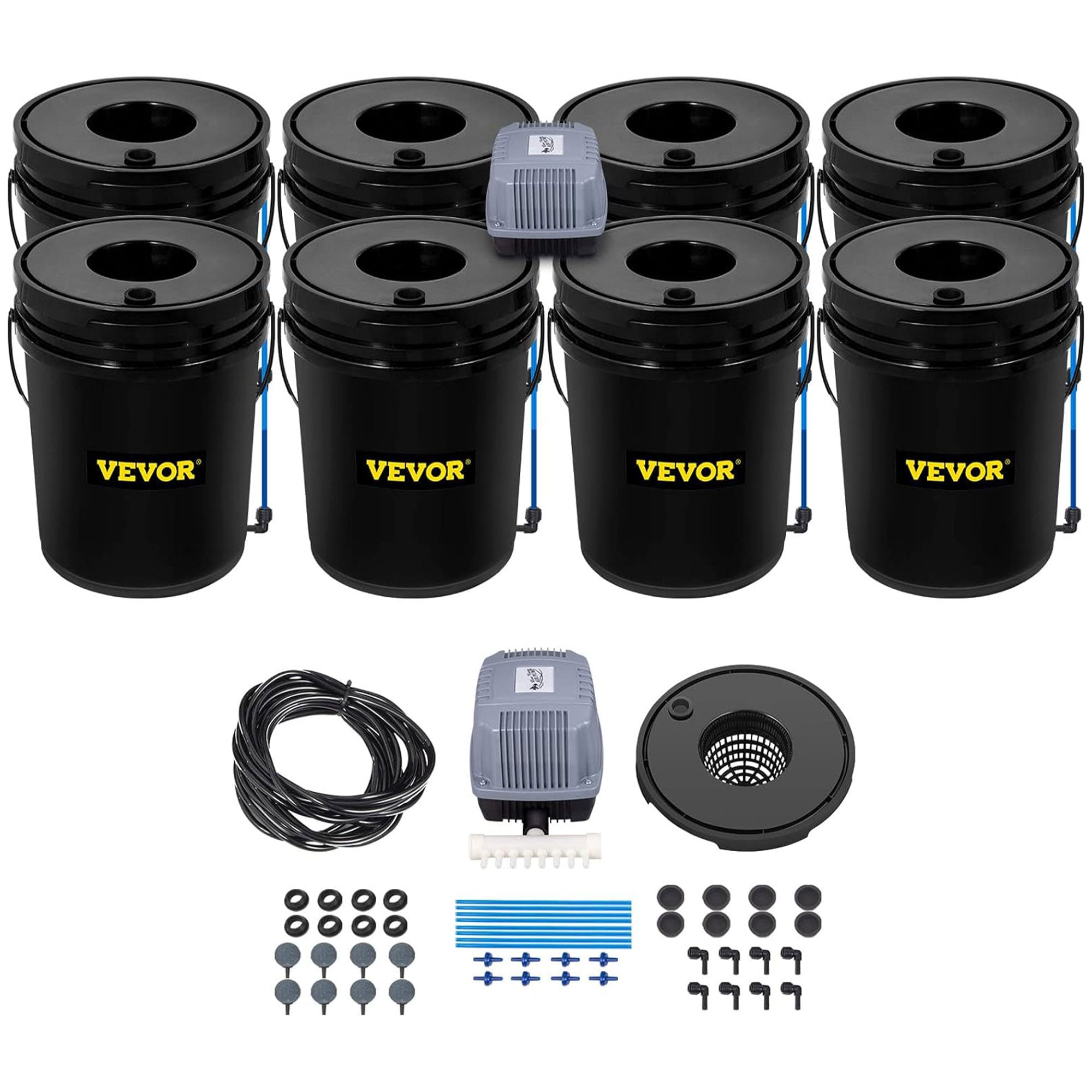 Vevor DWC Hydroponic System Water Growing Buckets w/Pump & Air Stone(Open Box)