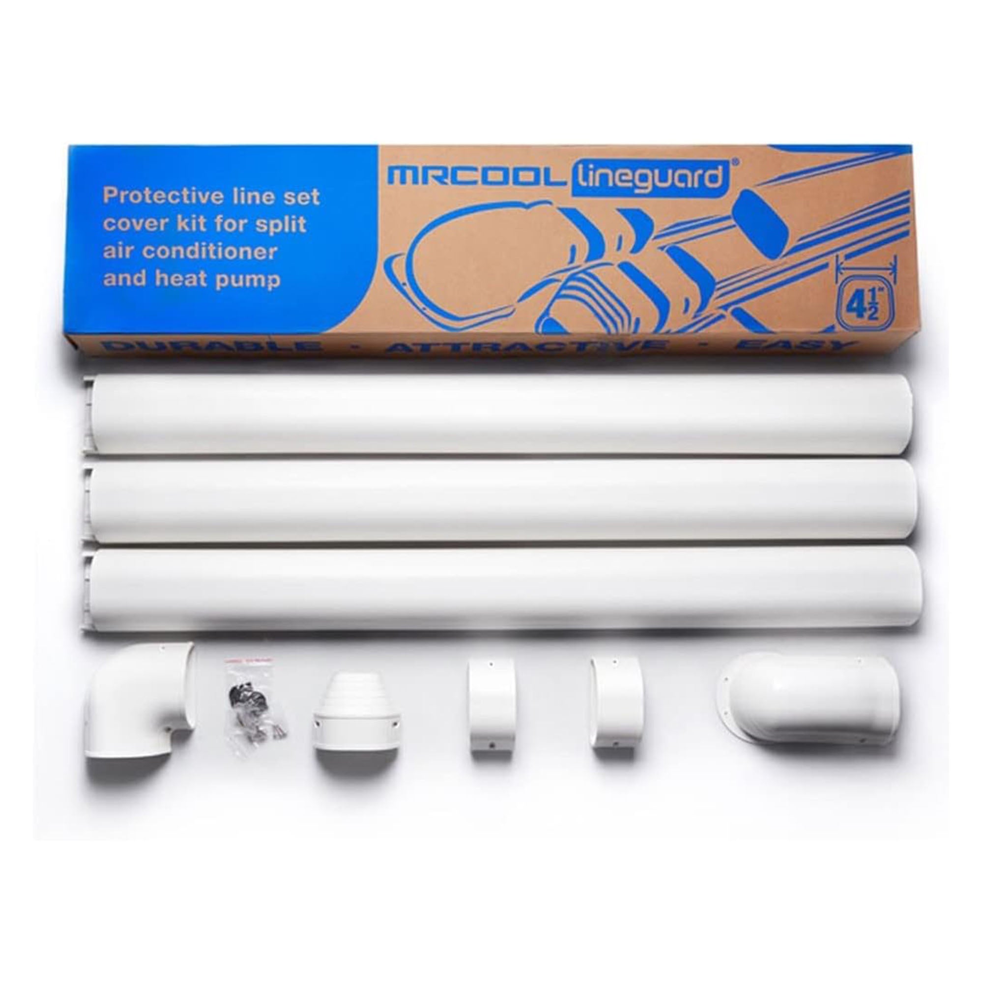 MrCool 4.5" Line Set Cover Kit, Durable HVAC Line Protection, 12 Ft (Open Box)