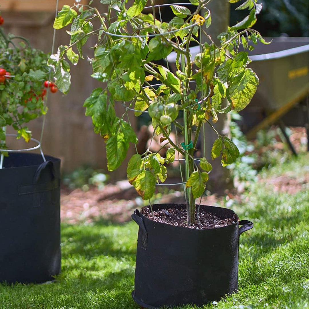 FCMP Outdoor 5 Gallon Modern Non Woven Breathable Grow Bags, Black (5 Pack) - VMInnovations