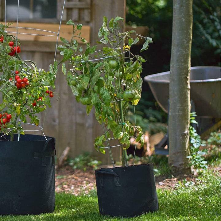 FCMP Outdoor 5 Gallon Modern Non Woven Breathable Grow Bags, Black (5 Pack) - VMInnovations