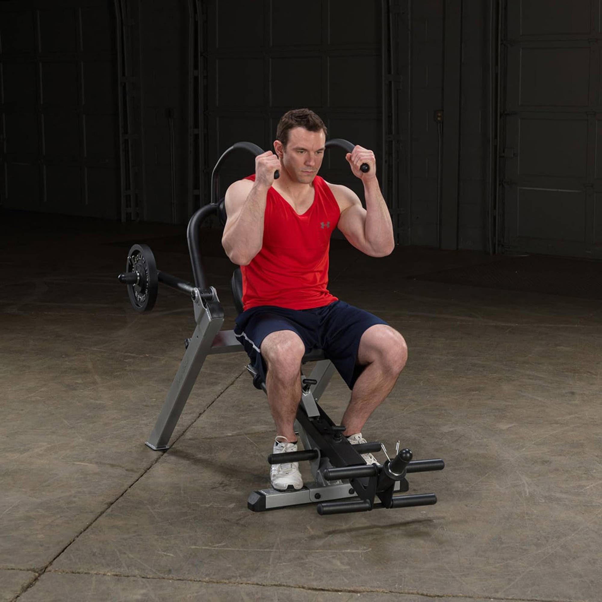 Body Solid Semi Recumbent Ab Bench with Steel Frame for Abs and Obliques, Black - VMInnovations