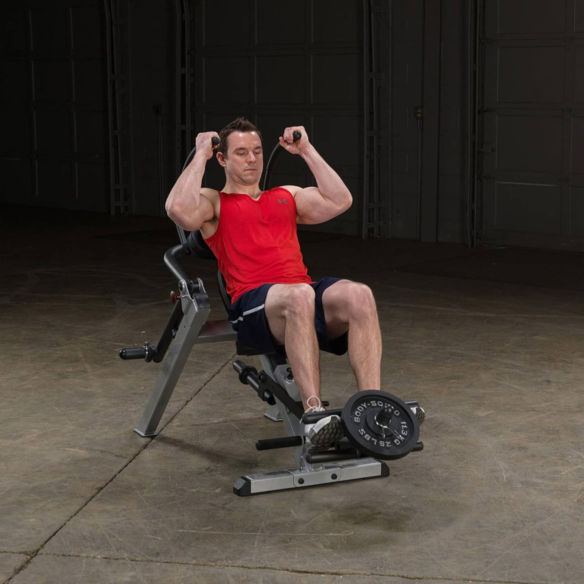 Body Solid Semi Recumbent Ab Bench with Steel Frame for Abs and Obliques, Black - VMInnovations