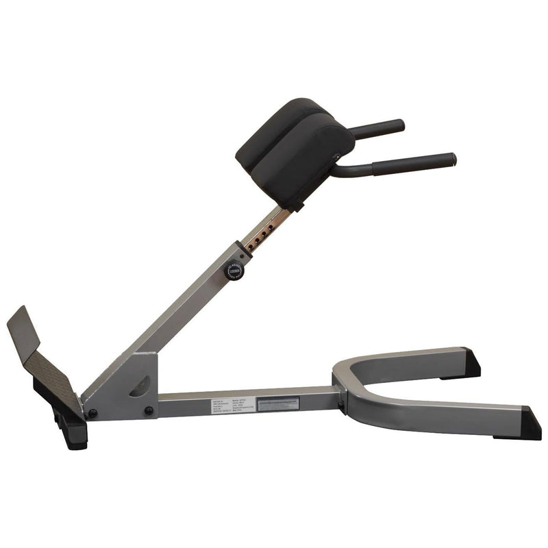 Body Solid 45 Degree Back Hyper Extension and Heavy Gauge Steel with Pads, Gray