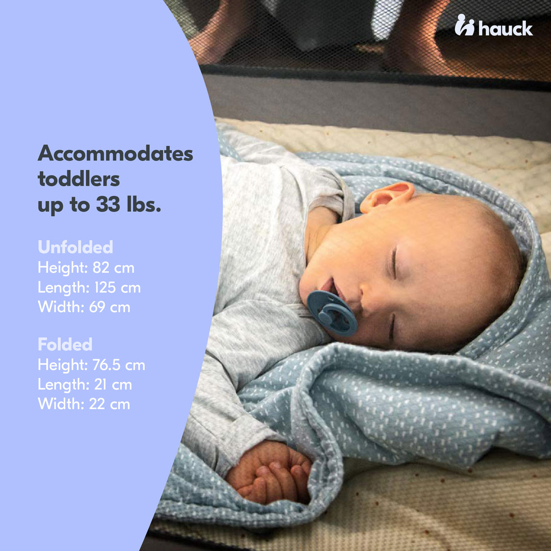 hauck Sleep N Play Go Plus Foldable Travel Bed and Playpen with Mattress, Gray - VMInnovations