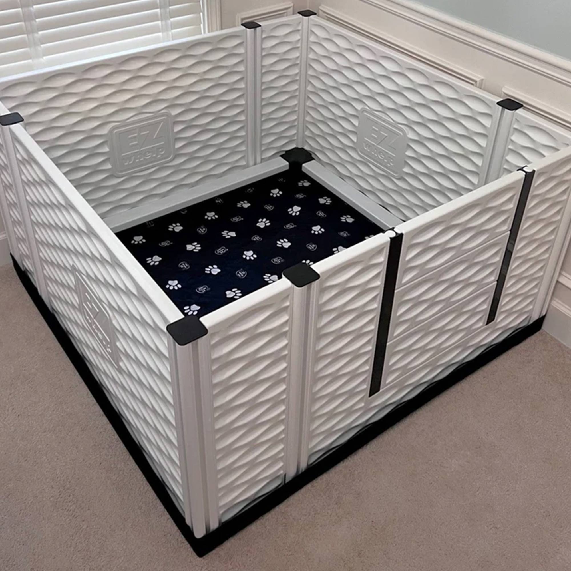EZwhelp EZclassic 48" x 48" Dog Whelping Box Tall Playpen with Rails, Black - VMInnovations