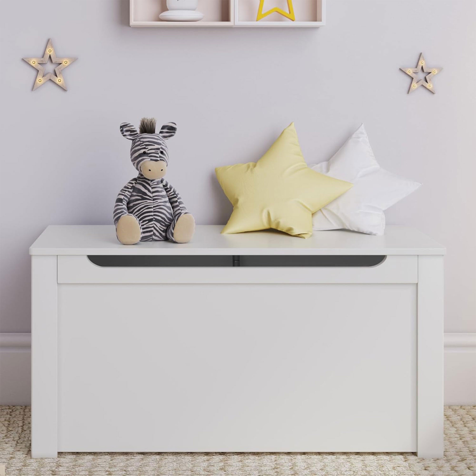 Sturdis Wooden Toy Box Stylish Spacious Storage for Home Organization, White - VMInnovations