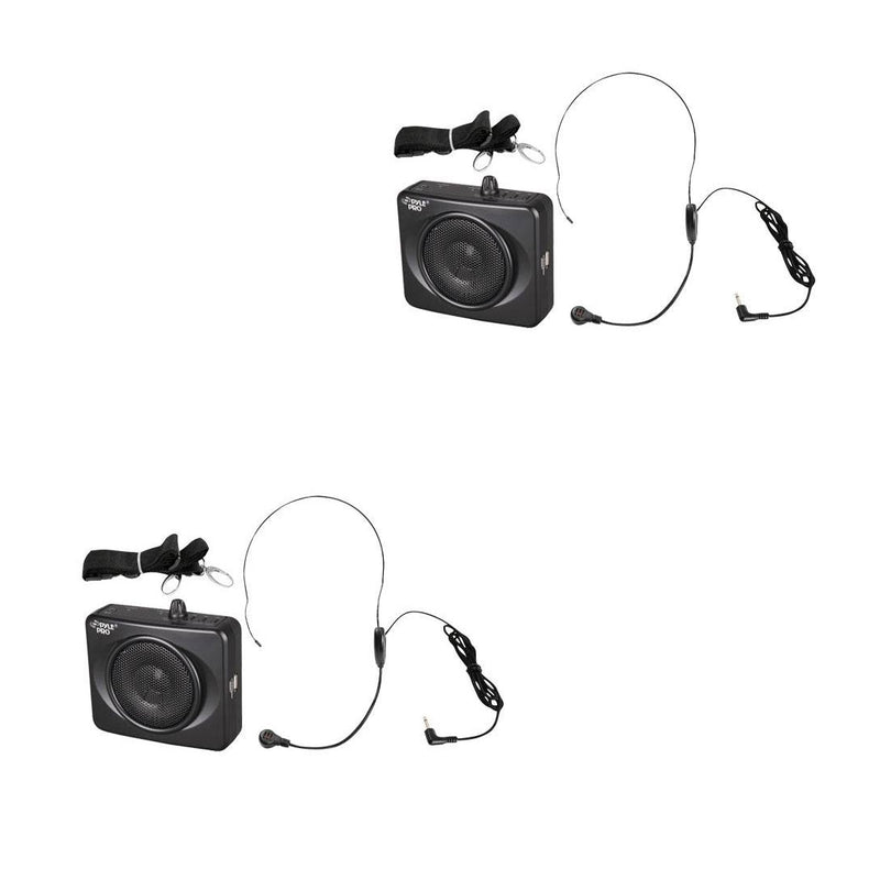 NEW PYLE 50W USB Equipped Waist Band Portable PA System w/ Headset Mic (2 Pack)