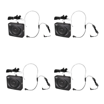 PYLE 50W USB-Equipped Waist-Band Portable PA System with Headset Mic (4 Pack)