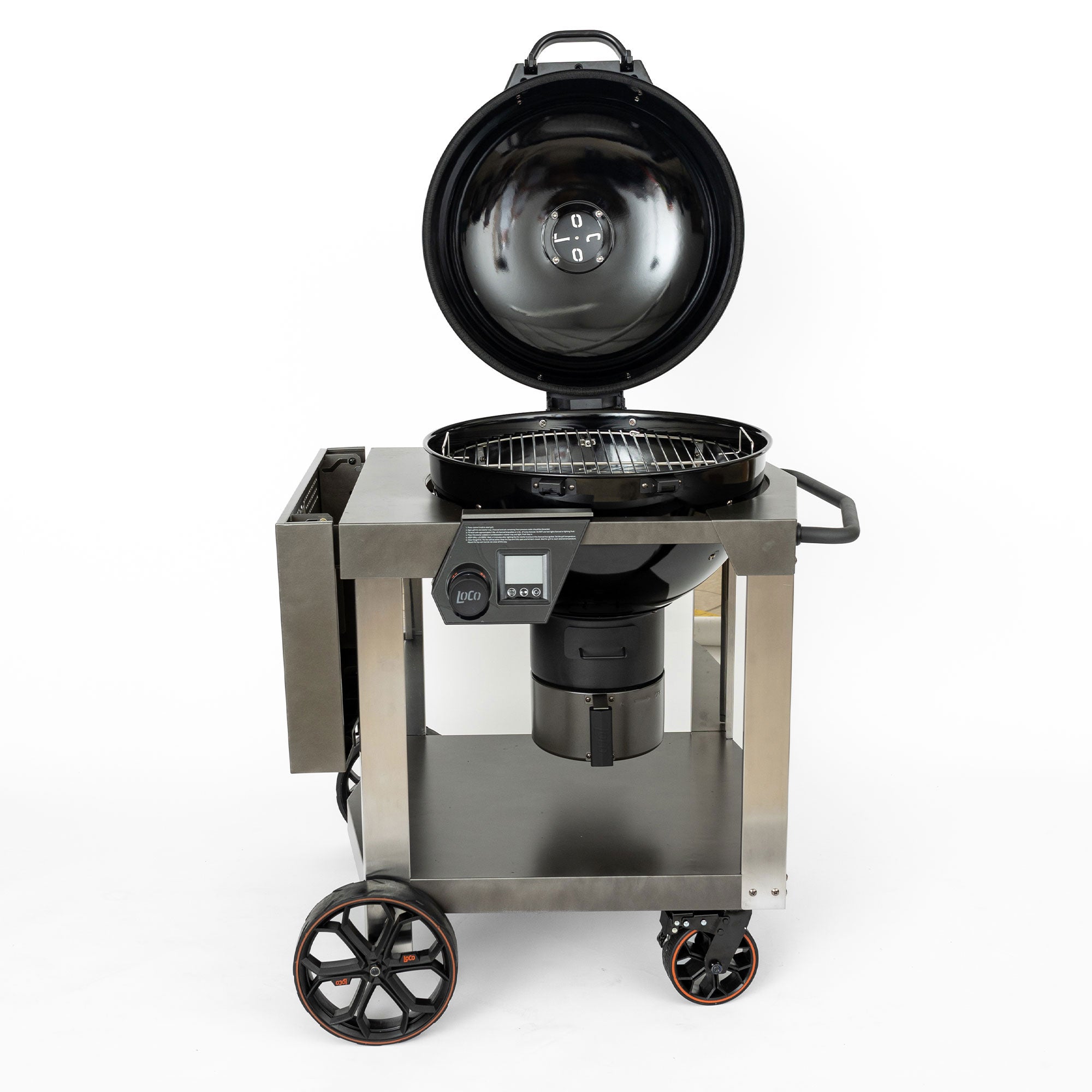 Loco Cookers 22.5 Inch SmartTemp Kettle Grill with Cart and Backlit LCD, Black - VMInnovations