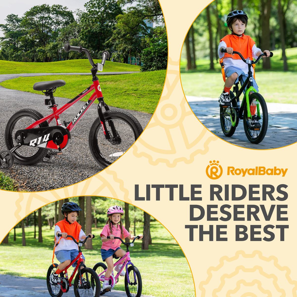 RoyalBaby Rocket Outdoor Children's Bike with Training Wheels, 12 Inch, Red