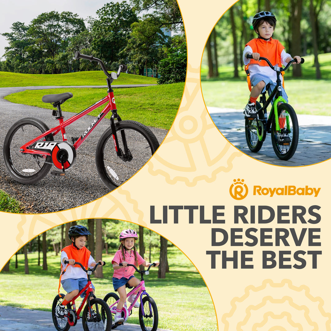 RoyalBaby Rocket Children's Sport Bike with Kickstand, 18 Inch, Red (Used) - VMInnovations