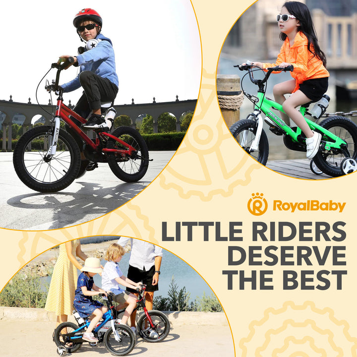 RoyalBaby Freestyle Outdoor Kid's Bicycle with Training Wheels, 12 Inch, Black - VMInnovations
