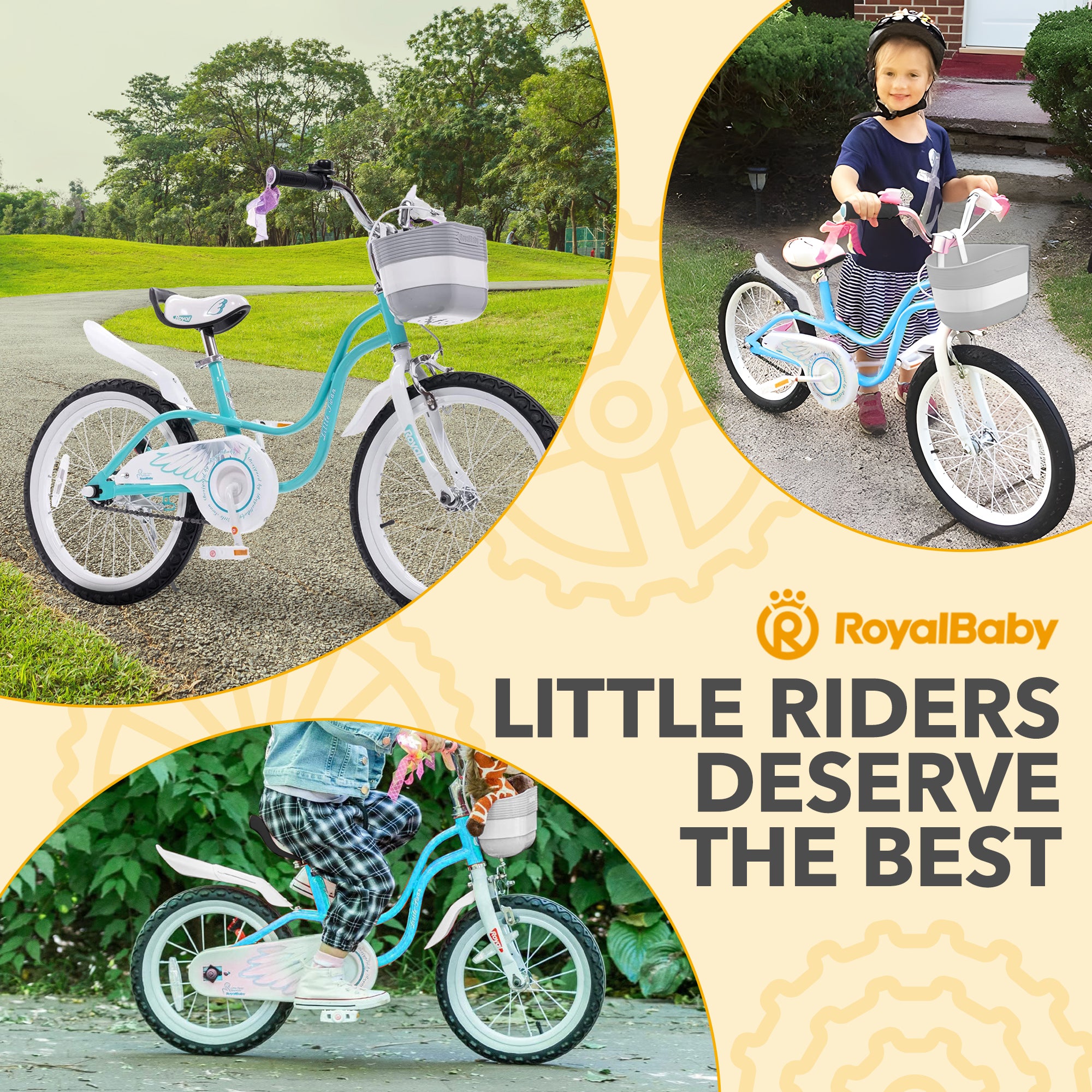 RoyalBaby Princess Girl Kids Outdoor Bicycle 18 Inch with Kickstand, Swan/Blue - VMInnovations