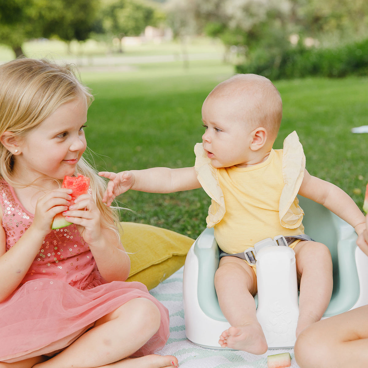 Bumbo Baby Toddler Adjustable 3 In 1 Booster High Chair, Powder Blue (2 Pack) - VMInnovations
