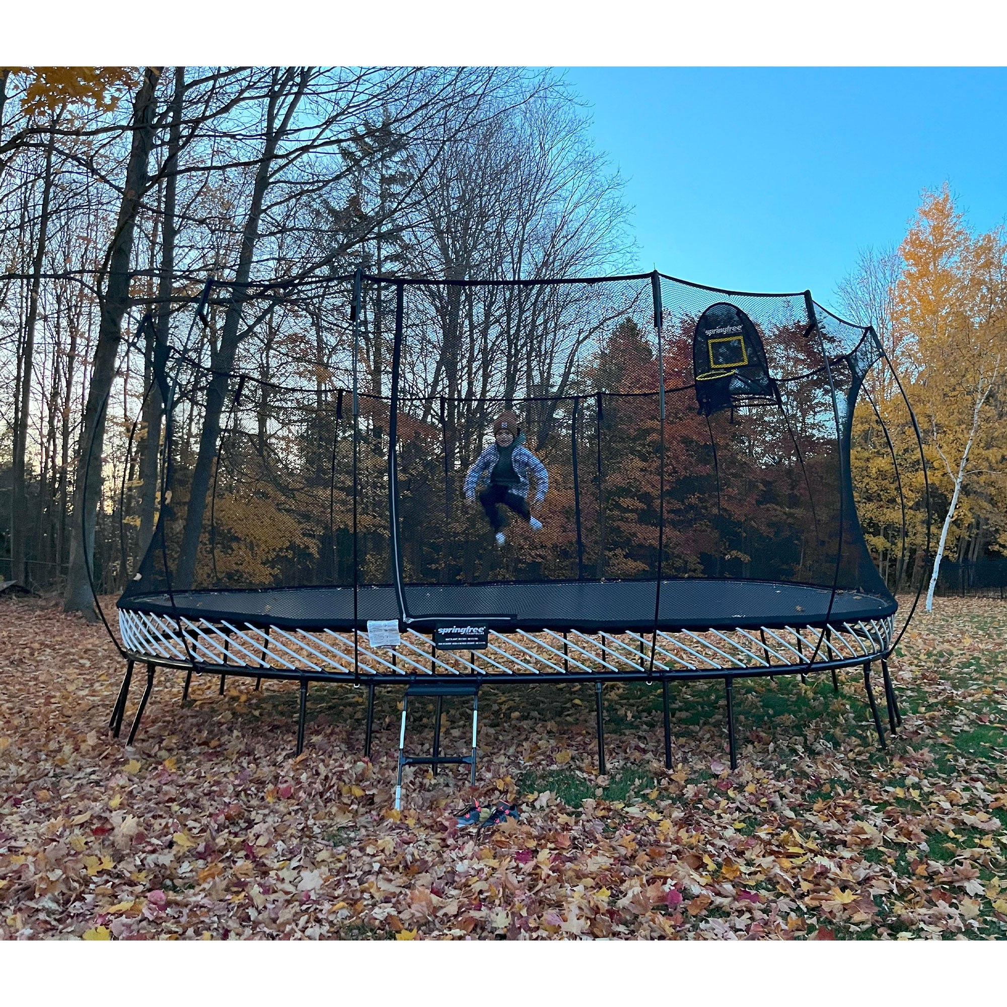 Springfree Trampoline 12' x 19' Oval Trampoline w/Basketball FlexrHoop Accessory - VMInnovations