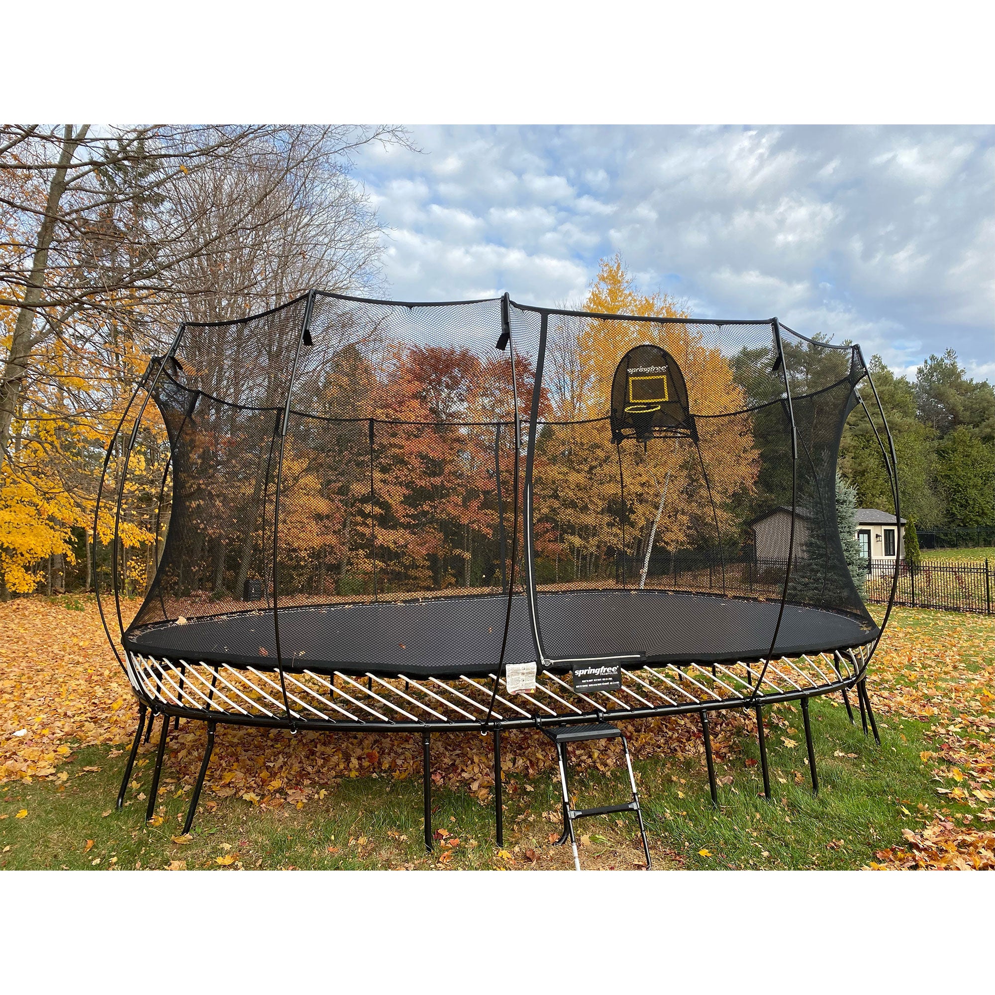 Springfree Trampoline 12' x 19' Oval Trampoline w/Basketball FlexrHoop Accessory - VMInnovations