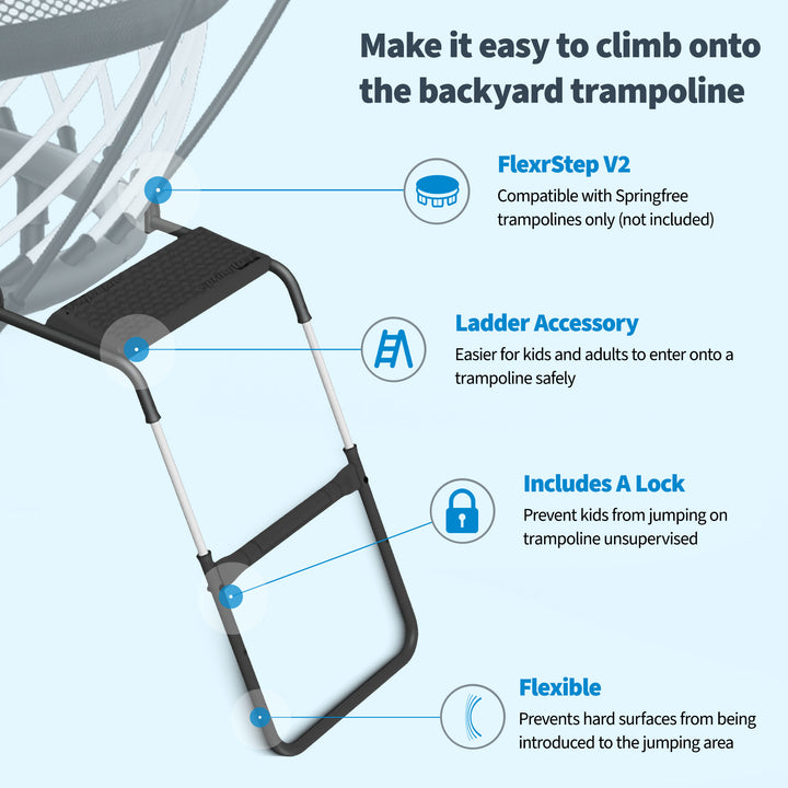 Springfree Trampoline 12' x 19' Trampoline with FlexrStep V2 Ladder Accessory