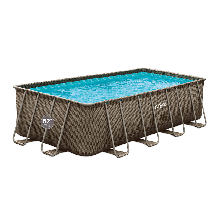 Funsicle 18'x9'x52" Oasis Rectangular Swimming Pool Set with 18' Cover, Brown - VMInnovations