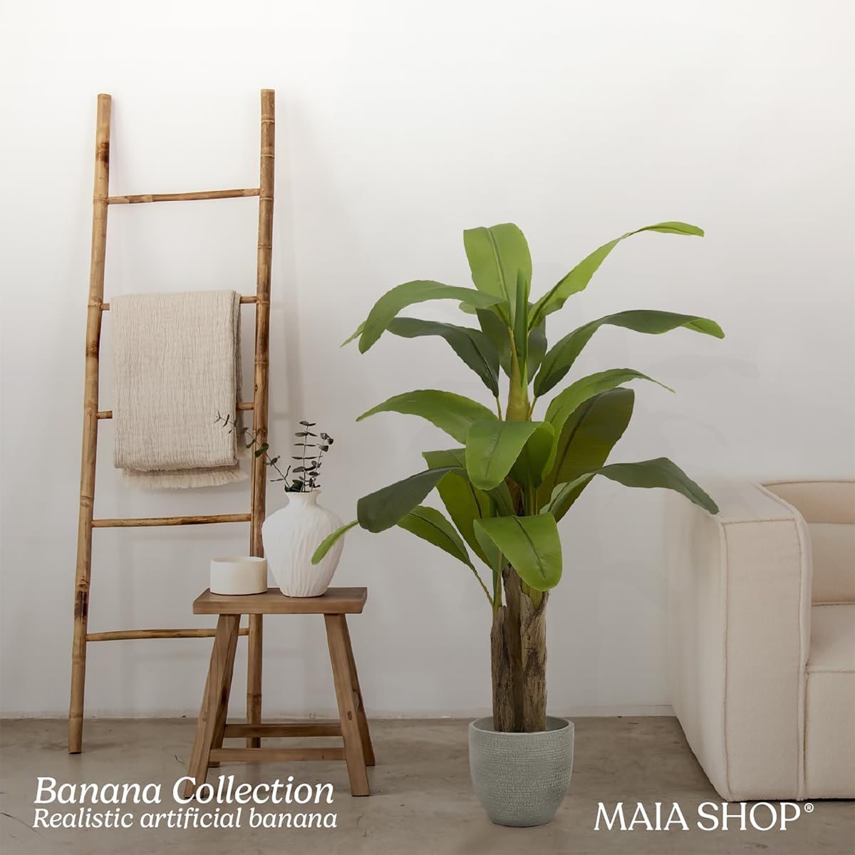 Maia Shop Artificial Banana Tree 5 Feet Tall Tropical Home Decoration, 60 Inches