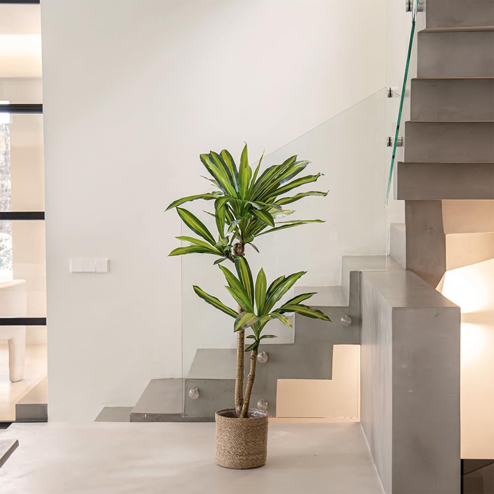 Maia Shop Artificial Dracaena Tree 4 ft. 3 in. Tall Tropical Home Decoration, 51 In. - VMInnovations