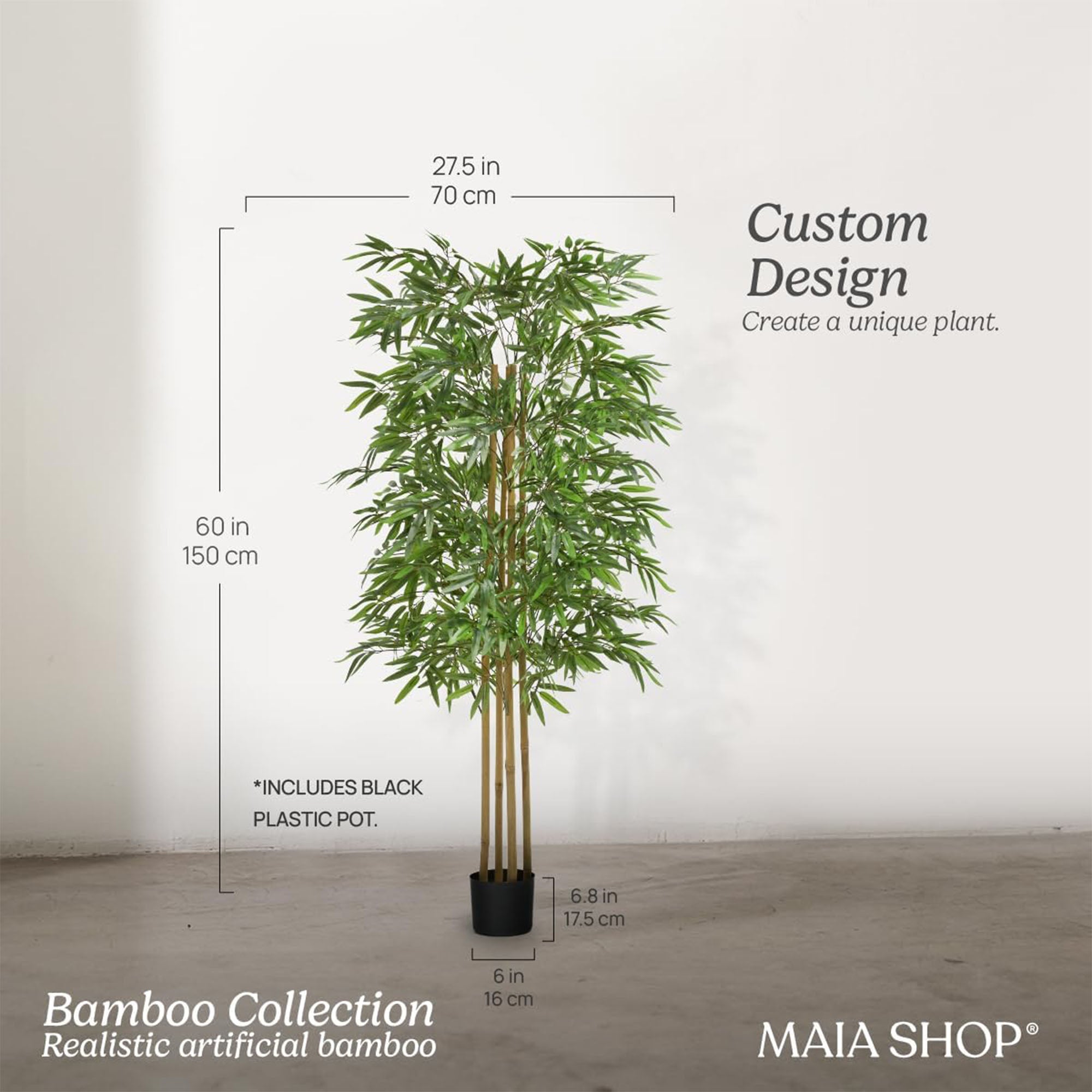 Maia Shop Artificial Bamboo Tree Tropical Home Decoration, 60 Inches (Open Box)