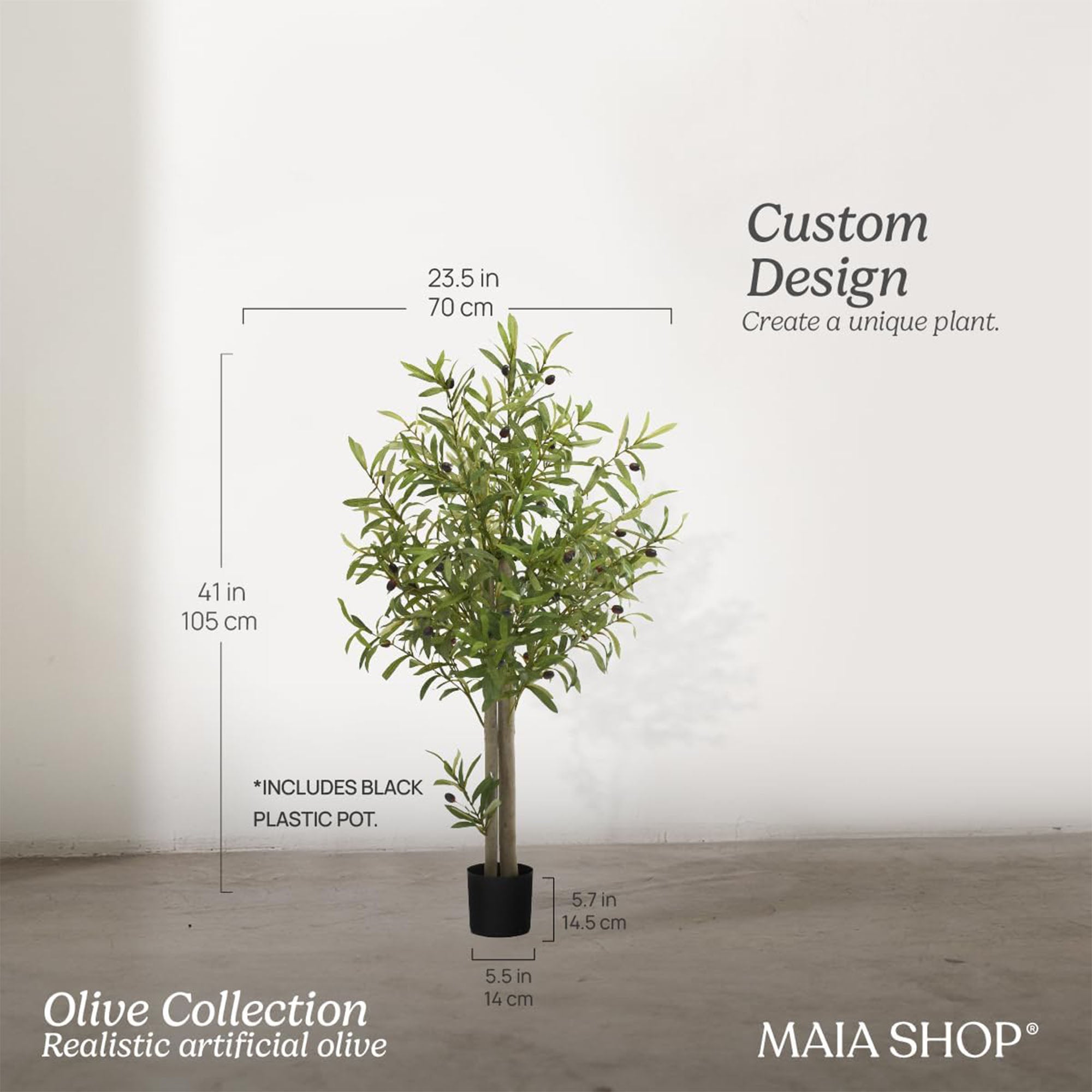 Maia Shop Artificial Olive Tree 3.5' Potted Home Decoration, 41 Inches (Used)