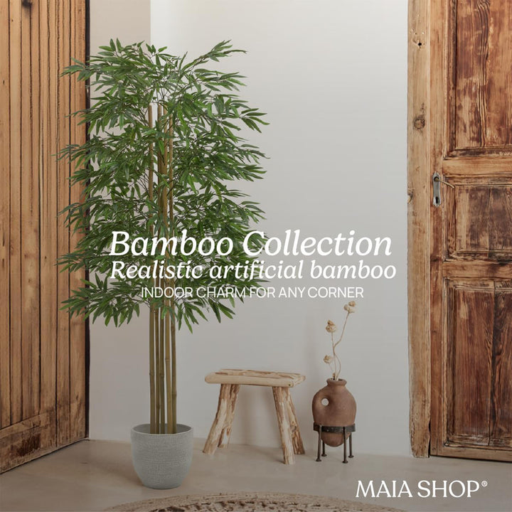 Maia Shop Artificial Bamboo Tree 6 Feet Tall Potted Home Decoration, 71 Inches - VMInnovations