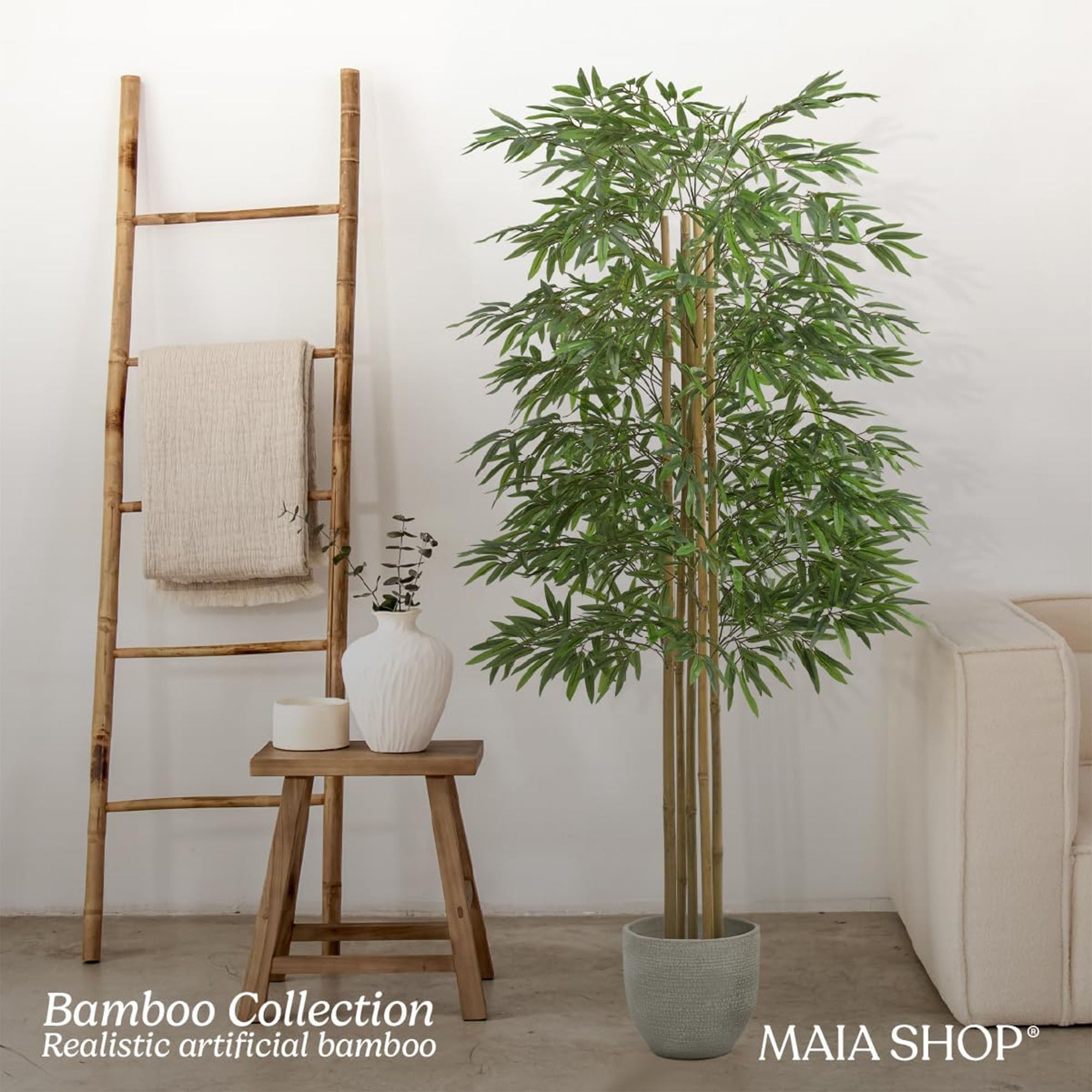 Maia Shop Artificial Bamboo Tree 6ft Tall Potted Home Decoration, 71" (Used) - VMInnovations