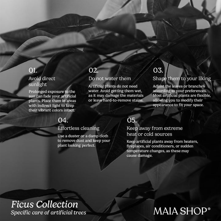 Maia Shop Artificial Ficus Tree 5 Feet Tall Tropical Home Decoration, 60 Inches - VMInnovations