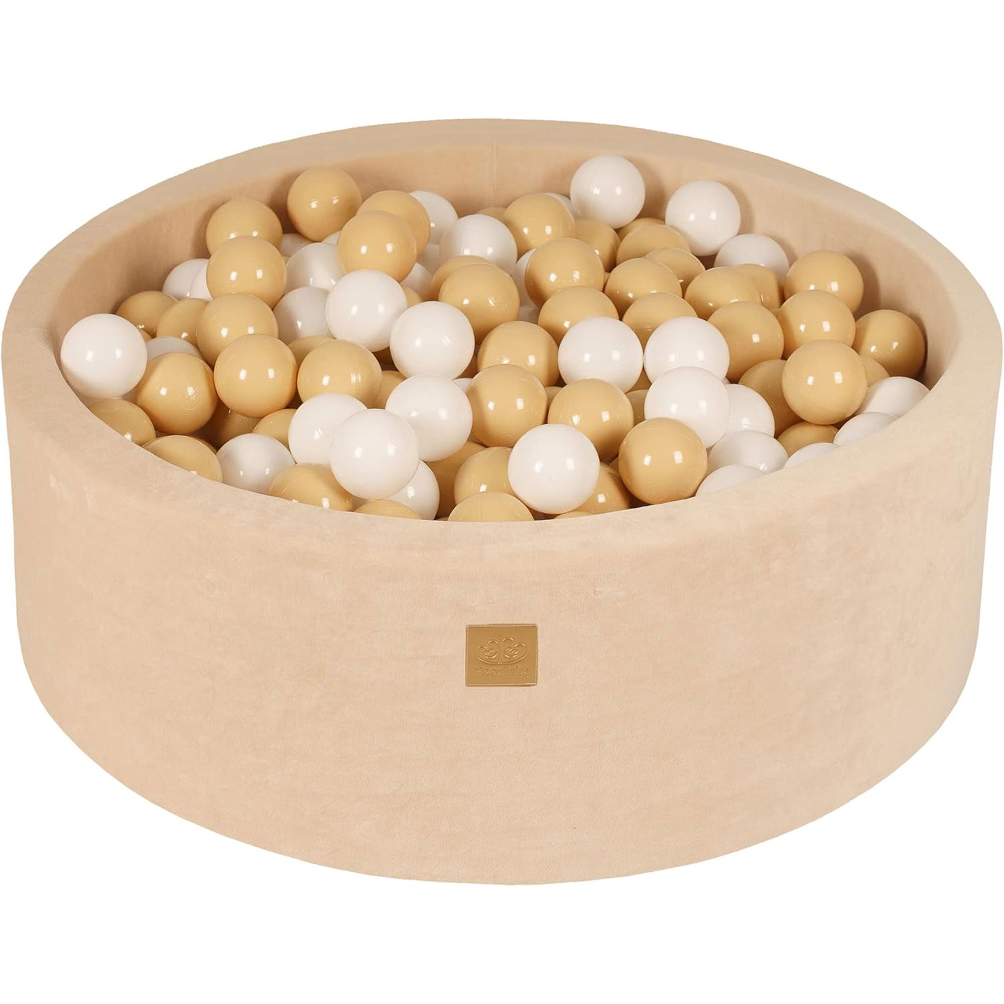 MeowBaby Soft Round 35 x 11.5 in. Baby Foam Ball Pit w/200 2.75 in. Balls, Ecru - VMInnovations