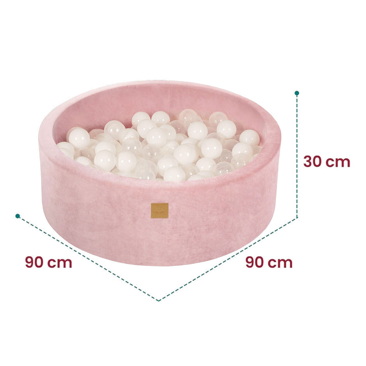 MeowBaby Soft Round 35 x 11.5 in. Baby Foam Ball Pit w/200 2.75 in. Balls, Pink - VMInnovations