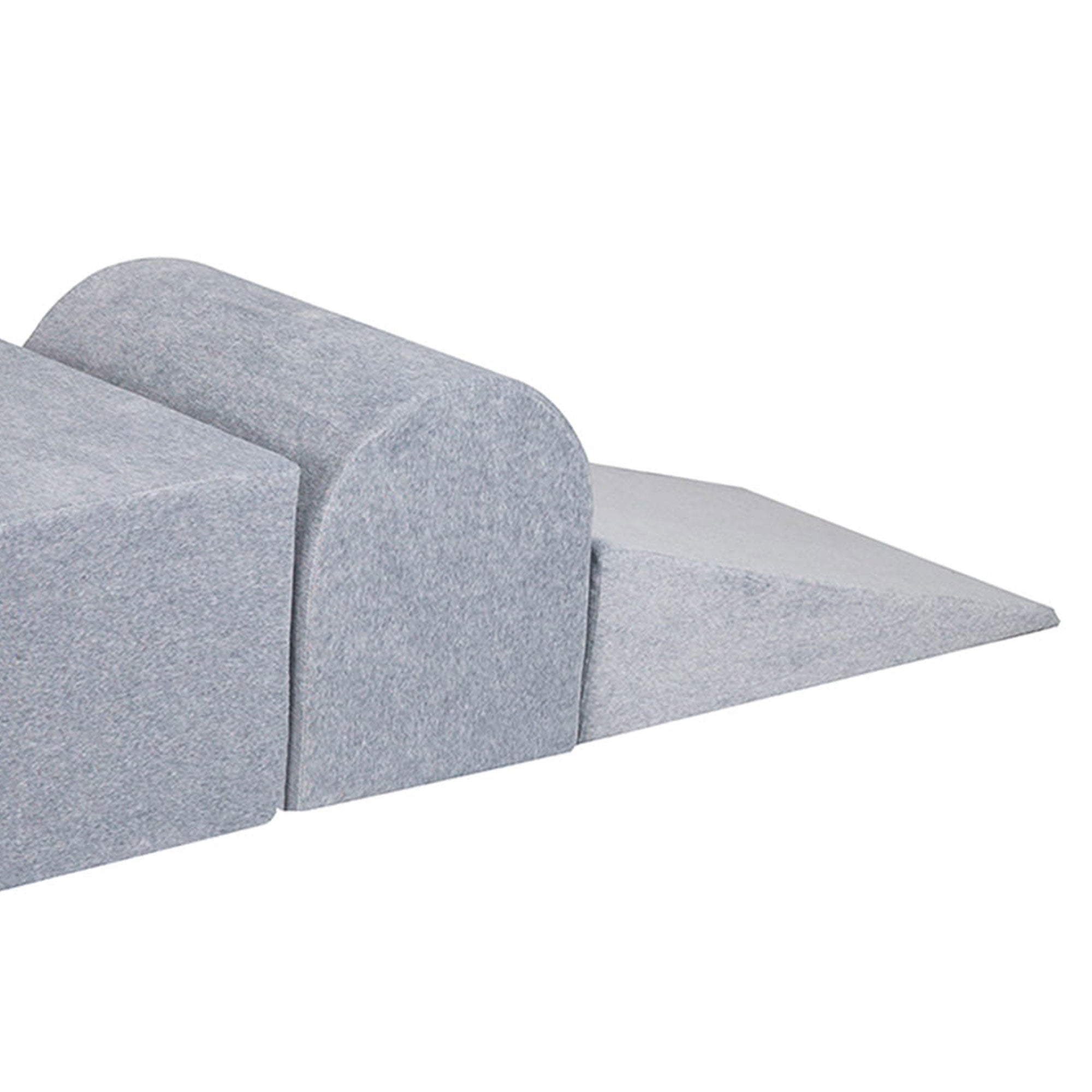 MeowBaby 3 Elements Soft Foam Climbing Blocks Playset with Velvet Cover, Gray - VMInnovations
