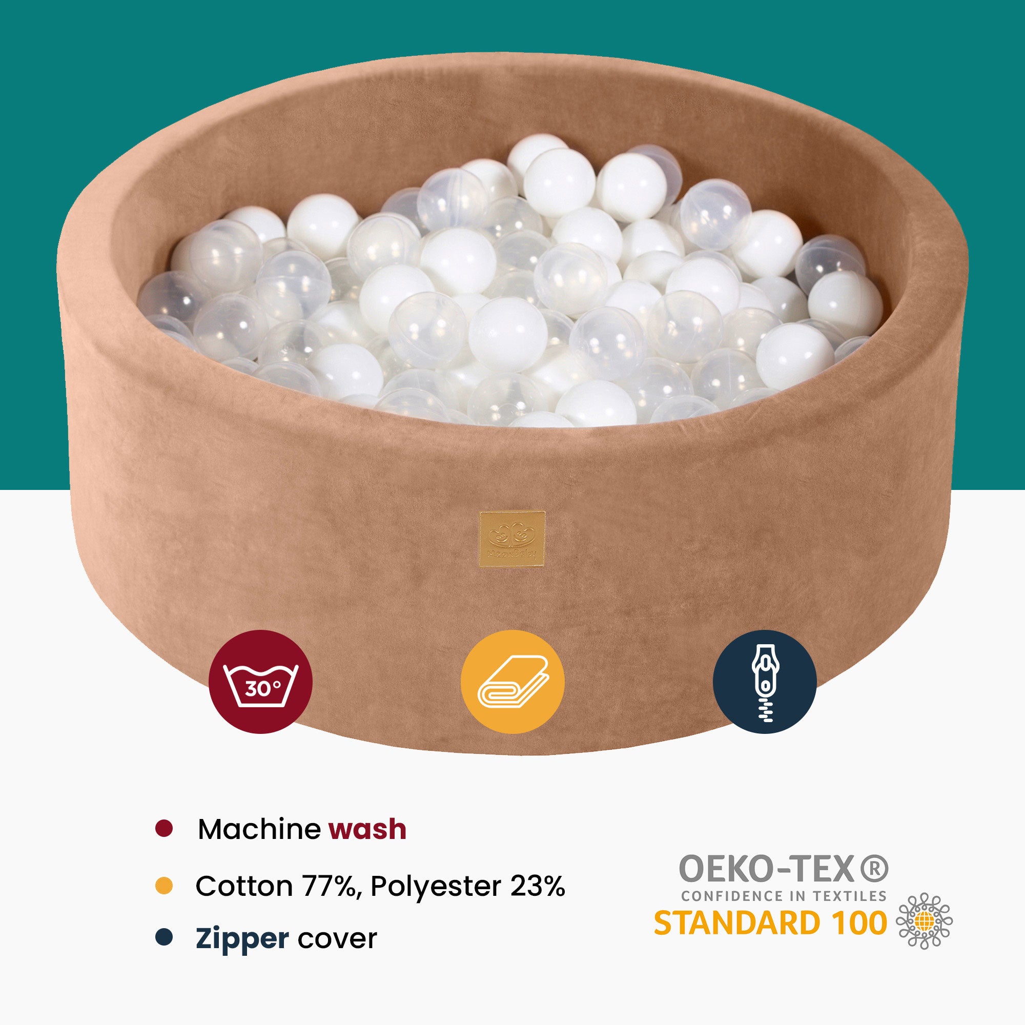 MeowBaby Soft Round 35 x 11.5 Inch Baby Foam Ball Pit with 200 2.75 Inch Balls - VMInnovations