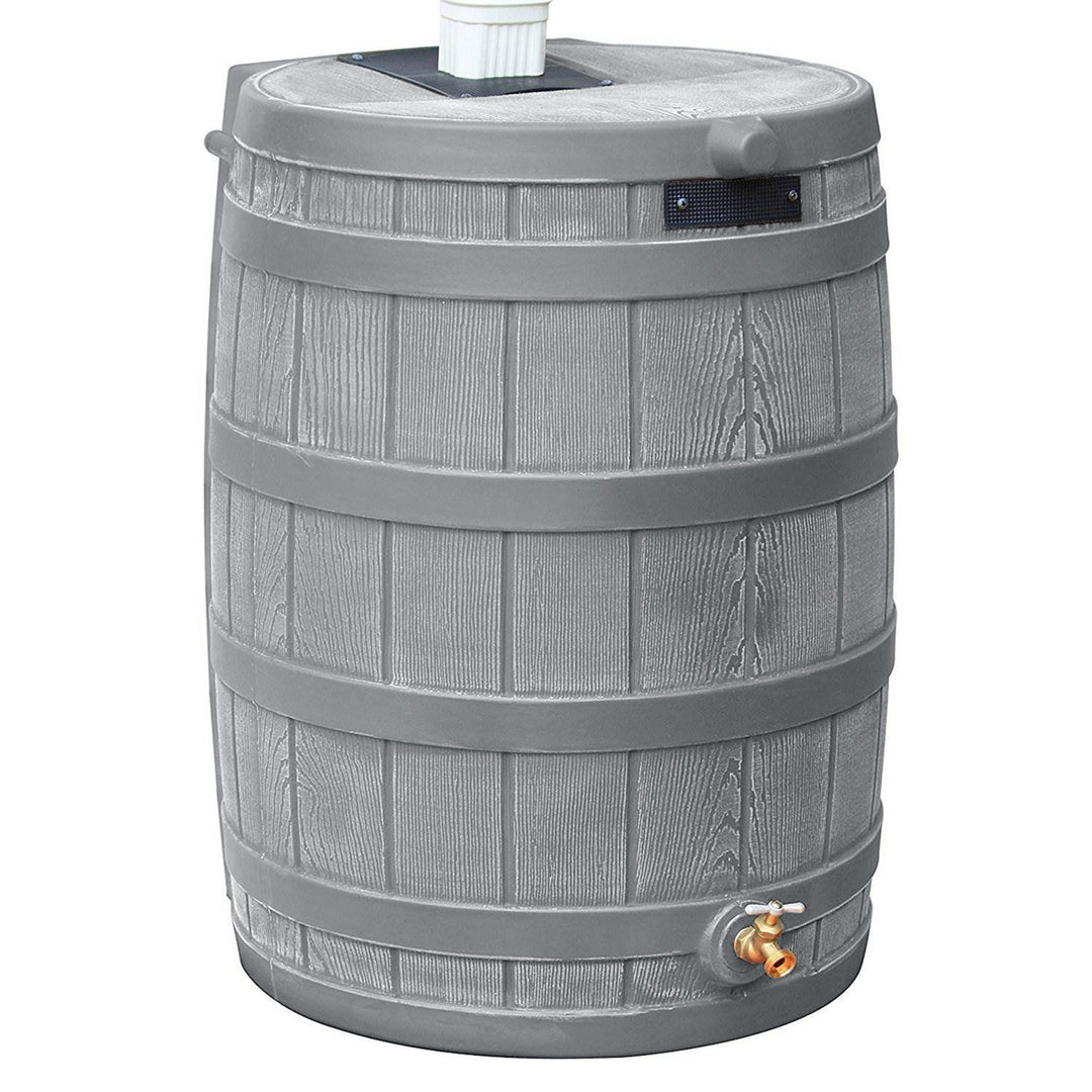 Good Ideas RW50 Rain Wizard 50 Gal Plastic Barrel Water Collector, Gray (Used) - VMInnovations
